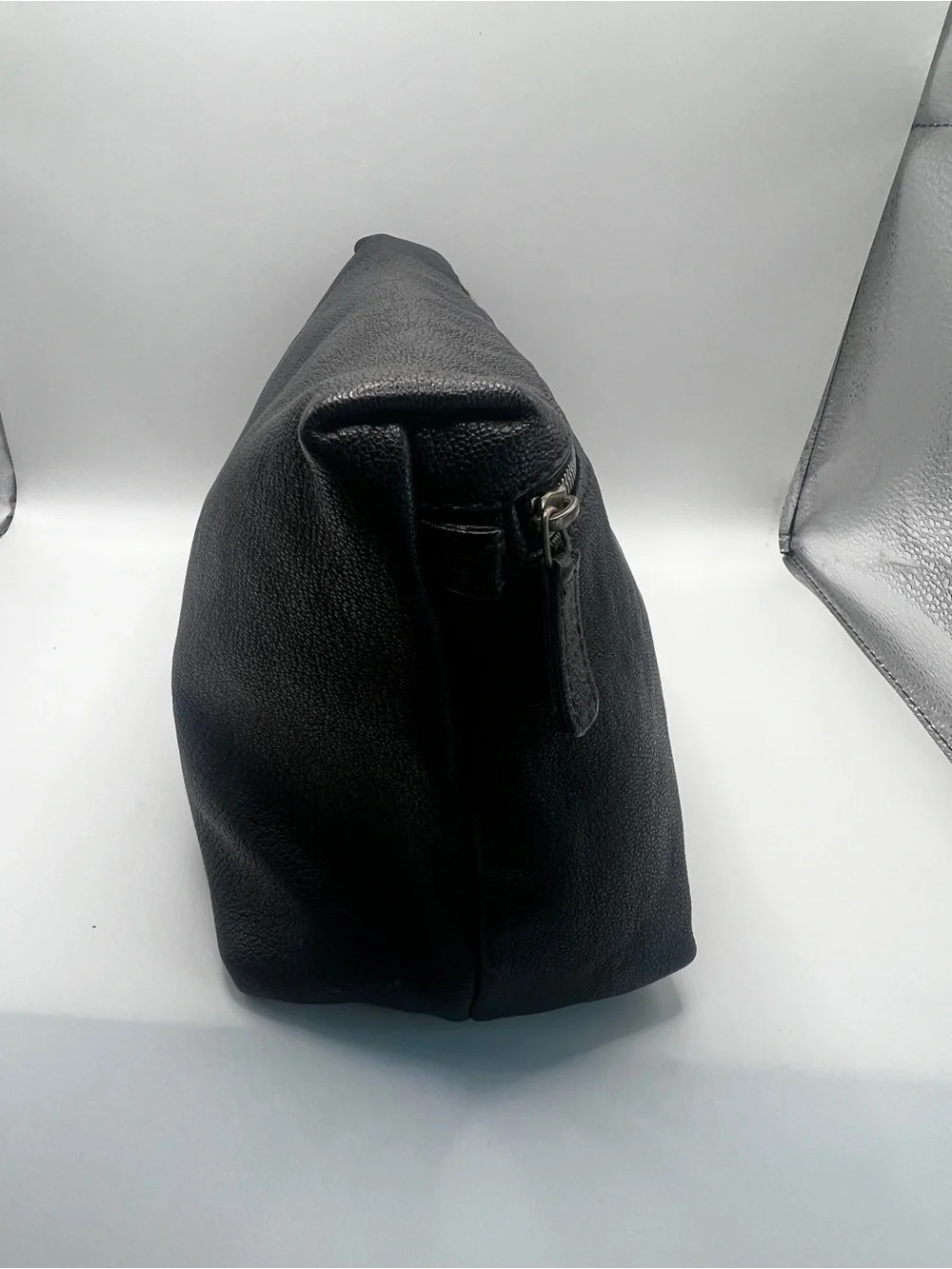 CHANEL Vintage Black Caviar Leather Large Toiletry Cosmetic Bag 11-Series
